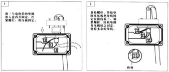 自控温电伴热带用三通接线盒安装示意图